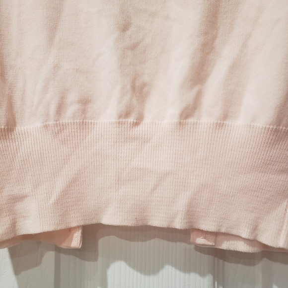 1950's vintage Ban Lon pink perforated neckline button up ribbed hems - Picture 8 of 9